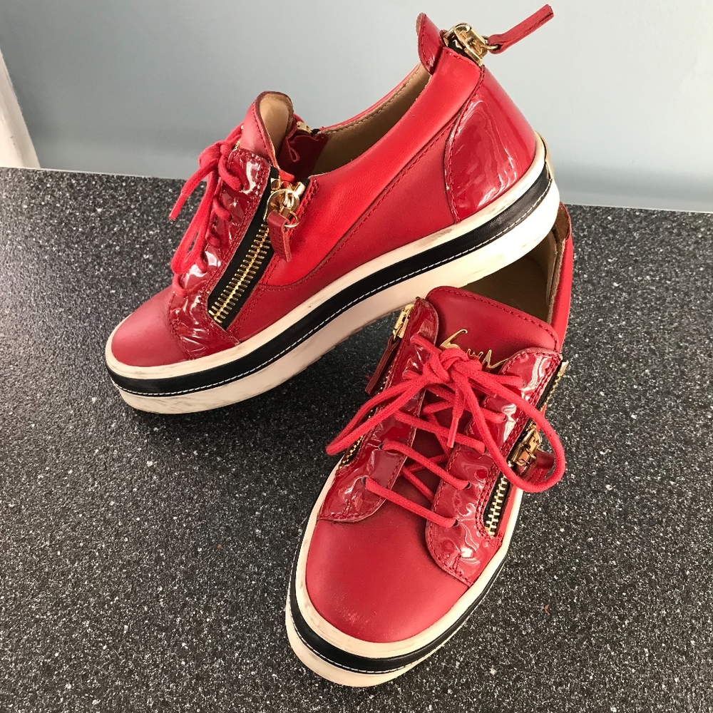 Giuseppe canotti red side zipper sneakers
